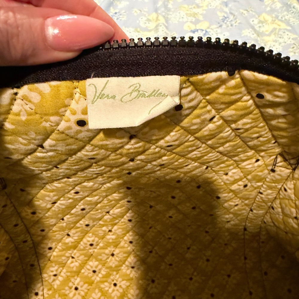 Vera Bradley Black and Yellow Floral Travel Bag - Picture 4 of 5